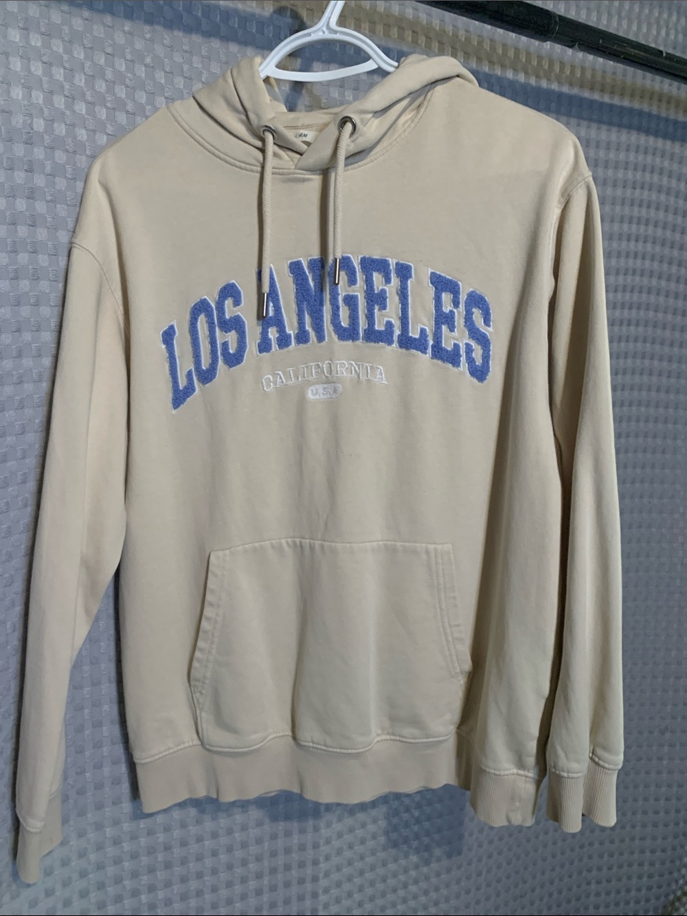 H&M Beige Hoodie with Blue "Los Angeles" Script